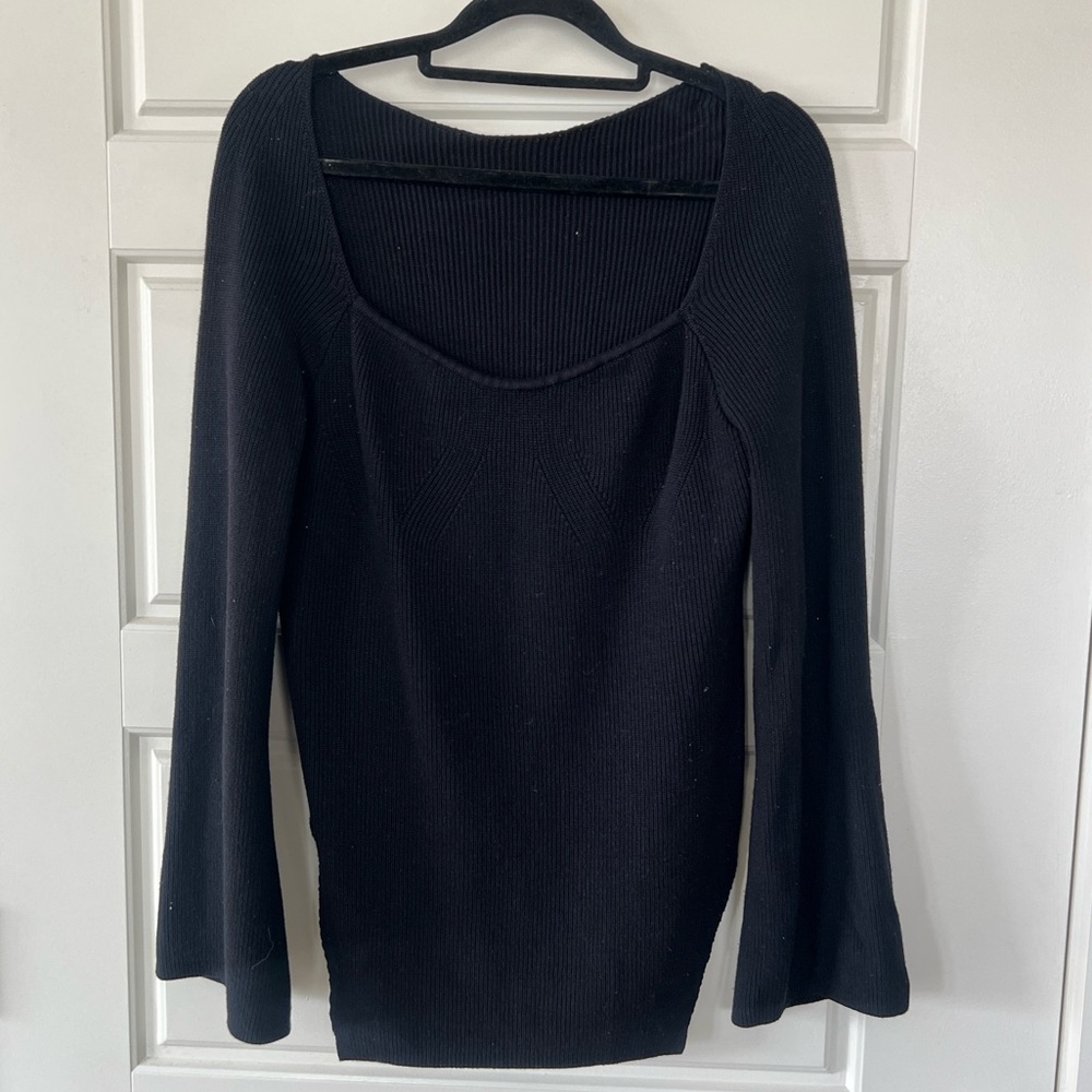 Sweetheart neckline sweater
